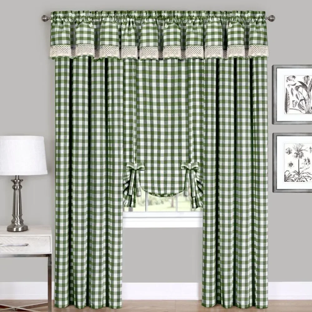 Achim Home Furnishing: Buffalo Sage Plaid Modern Window Curtain Panel : 58